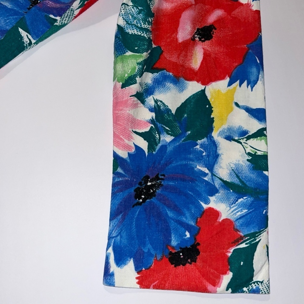 Vintage Remo Classics California Open Blazer Floral Size M ~USA made 100% Cotton - Picture 7 of 8